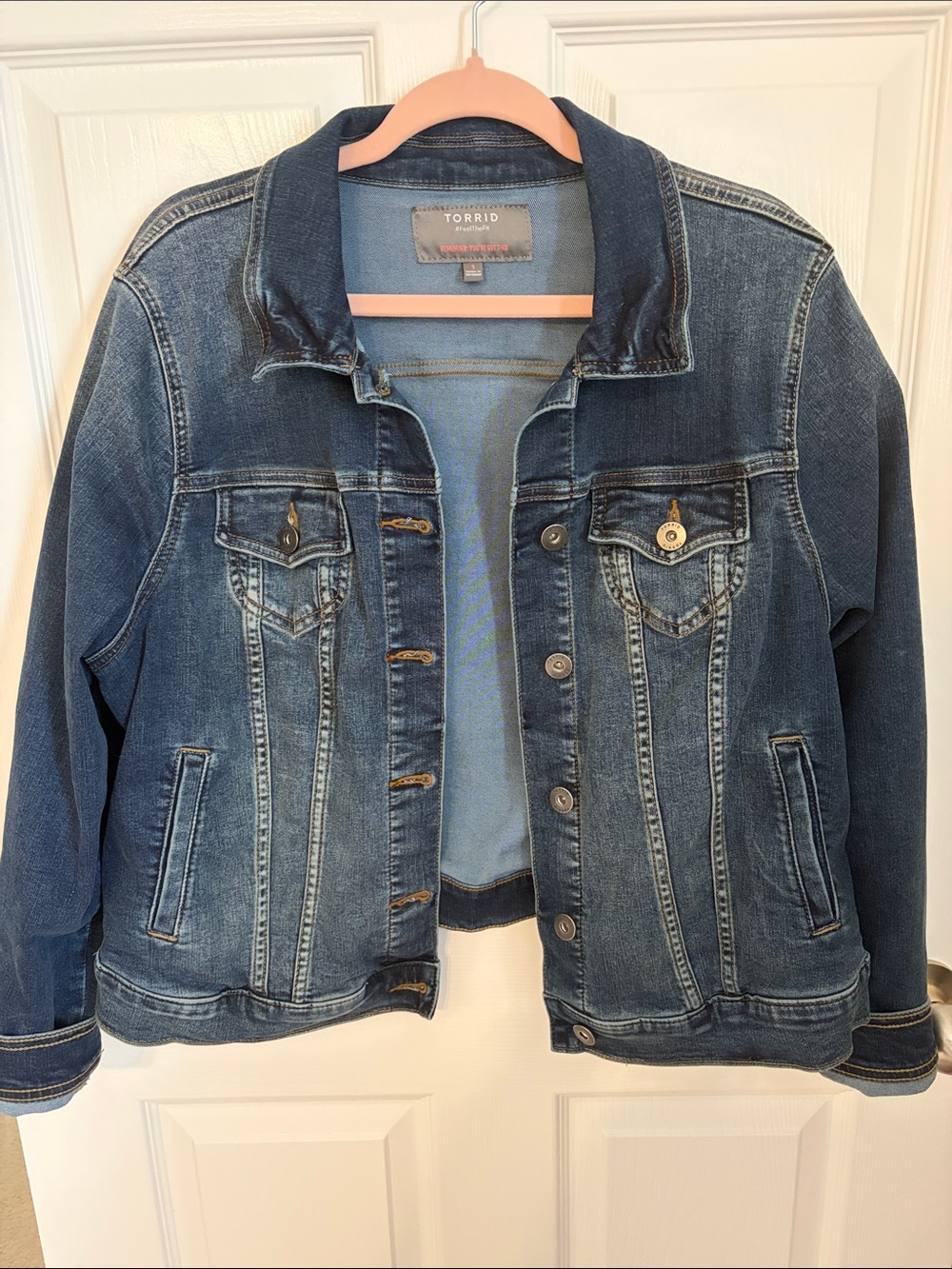 torrid Indigo Blue Denim Jacket with Faded Wash